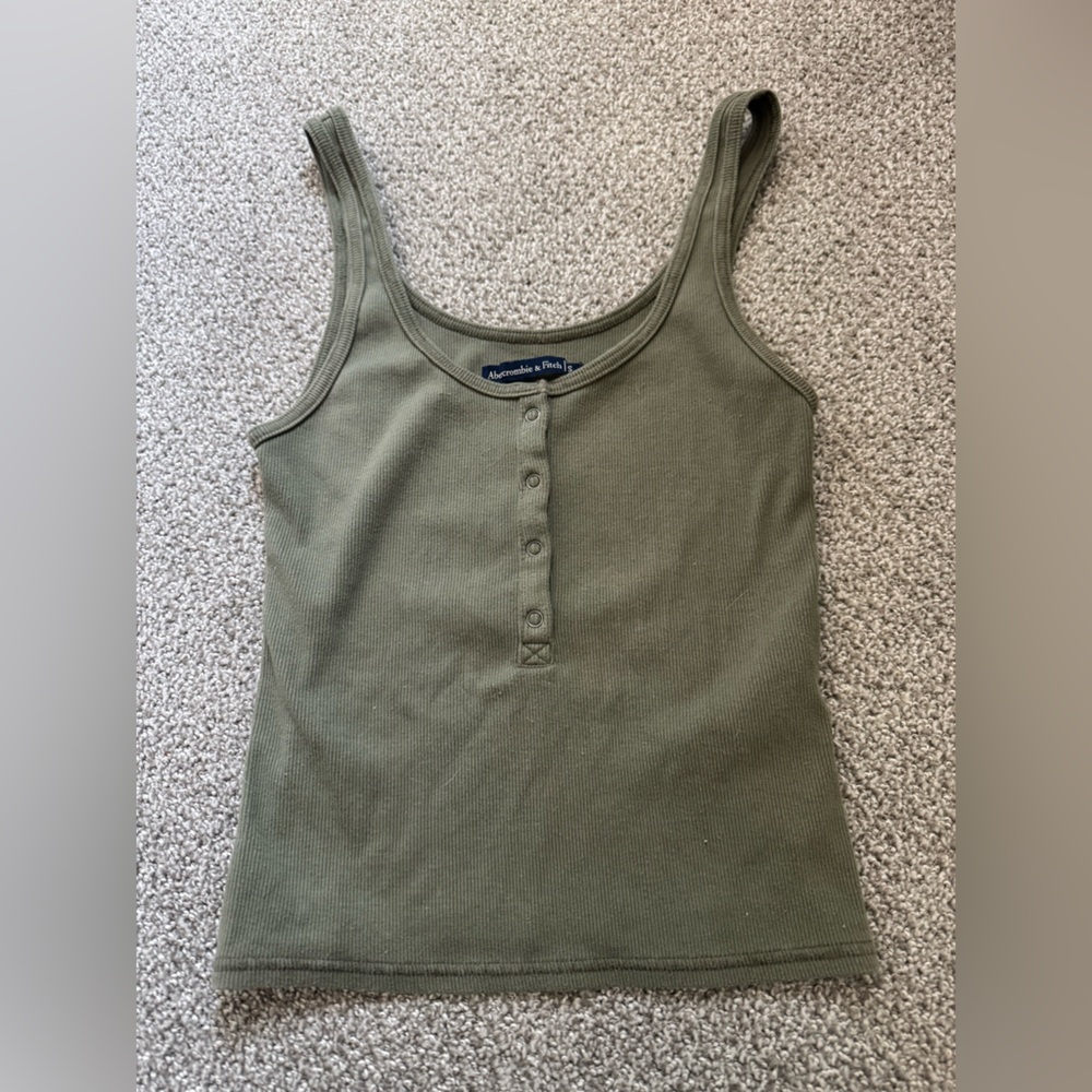 Abercrombie Ribbed Henley Tank Top